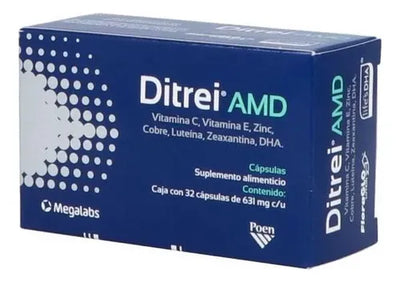 Suplemento Alimenticio Italmex Poen Ditrei AMD 32 cápsulas | Suplemento Visual | Servemex México