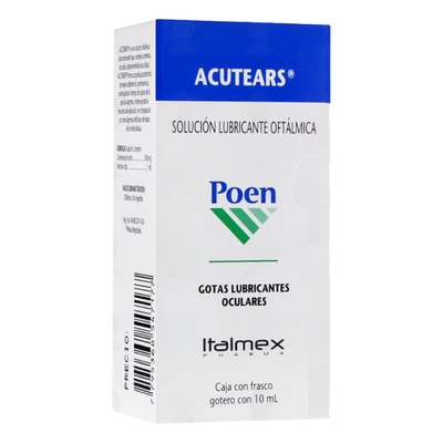 Solución Oftálmica Lubricante Italmex Poen Acutears 10 ml | Lubricante Ocular | Servemex México